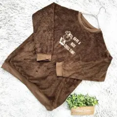 良品❗️【UNIQLO】ユニクロ スヌーピー刺繍プリーツ トップス(L)茶色