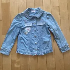 mezzo pianoフリル付きデニムシャツ ライトブルー130㎝