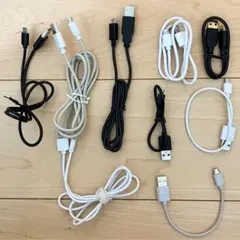 【通電確認済】Micro USB Type-Bケーブル 長さ色々・9本セット