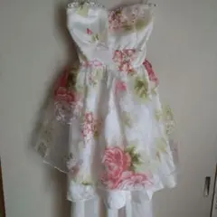 フラワープリント Aラインドレス