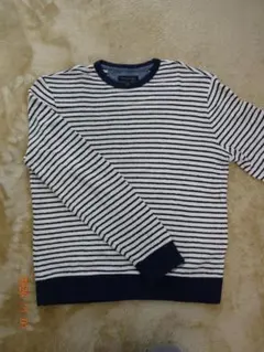 バナナリパブリック●コットンセーター●M表記●Lサイズ相当●ボーダー柄●美品