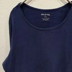 美品✨【L】ネイビー 長袖Tシャツ コットン 無地 シンプル レディースメンズ