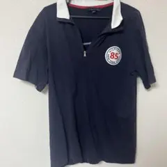 TOMMY HILFIGER ハーフジップ ポロシャツ ネイビー Mのサムネイル
