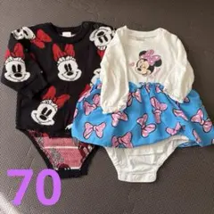 ミニーマウスロンパース2点セット　70 futafuta
