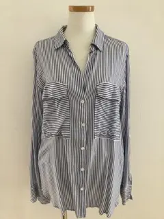 ZARA ウーマン　ストライプシャツ　Mサイズ　美品