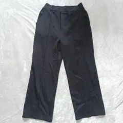 ローリーズファーム 黒 パンツ ゴムウエスト M センタープレス