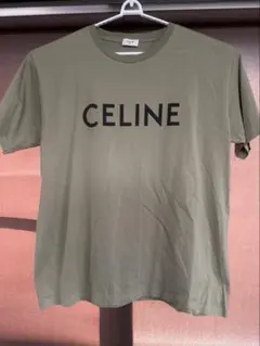 ☆CELINE☆ロゴ Tシャツ☆オリーブ色☆S☆タグ無し☆新品未使用品 