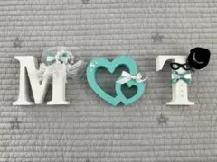 イニシャルオブジェ ウエディング ティファニーブルーT♡M