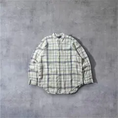 00s Polo Ralph Lauren リネン100% チェックシャツ XL