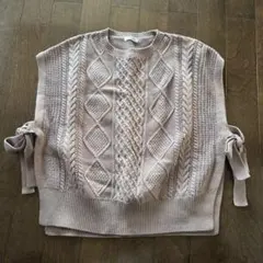 美品★INGNI ブラウン ケーブルニットベストレディース　Мサイズ