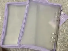 ダイソー 6リングファイル　パープル 2個