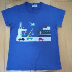 familiar 110 Tシャツ　船　港　ネイビー はたらくくるま ファミリア