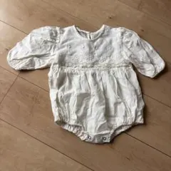 milk balm 刺繍入りロンパース sサイズ オフホワイト