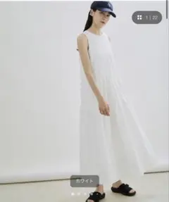 SALON adam et rope'サッカーノースリーブティアードワンピース