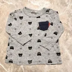ミキハウスDOUBLE.Bクマと星柄の長袖Tシャツ80
