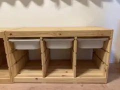 2個セット　木製おもちゃ箱　ナチュラルウッド　IKEA トロファスト