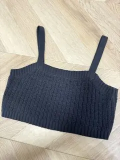 H&M 黒 ニットベスト ビスチェ　Lサイズ