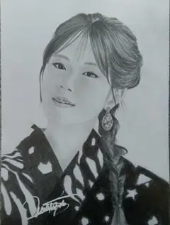 渋谷凪咲さん写実鉛筆画A3厚手ケント 渋谷凪咲さん写実風A3厚手ケント - メルカリ
