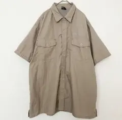 【BAD BOY】メンズ半袖ワークシャツ（L）ゆったり 大きいサイズ ベージュのサムネイル