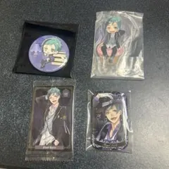 ツイステ フロイド 缶バッジ アクリルキーホルダー