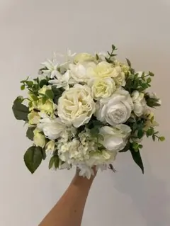 ハンドメイド ウェディングブーケ ブートニア 髪飾り 造花