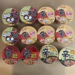 辛ラーメン、トゥーンバ、チャパグリ、焼きそば カップ麺まとめ売り4種12個セットのサムネイル