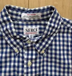 SERO半袖ボタンダウンシャツ ブルー アメリカ製のサムネイル