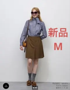 GU ボックスプリーツスカート　ミニスカート　プリーツ　ミニ　ダークブラウン　M