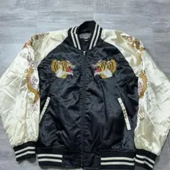 recordings 虎龍 スカジャン サテン スーベニアジャケット 刺繍 L