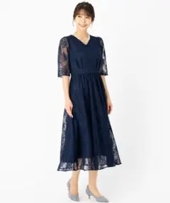 Aimer フラワーブーケレース　ミモレ丈　パーティードレスのサムネイル