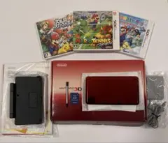 【超美品】ニンテンドー3DS フレアレッド 本体 ゲームソフト3本付き