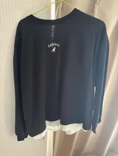 KANGOL ブラック 長袖 Tシャツ レースアップ