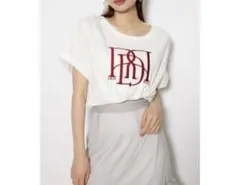 rienda リエンダ RDロゴTシャツ 柄REDプックリ刺繍 半袖 (F)のサムネイル