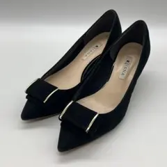 DIANA ダイアナ バックルパンプス ブラック スエード 24cm