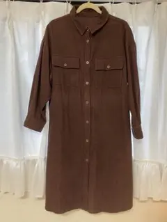 コーデュロイシャツワンピース