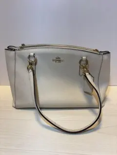 COACH ホワイトレザー ショルダーバッグ