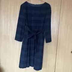 ROPE PICNIC チェック柄ワンピース ネイビー 38