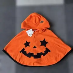 新品　かぼちゃ フリース コスチューム　ハロウィン　なりきり　ポンチョ　100㎝