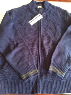 タグ付きシンプルライフニットジャケット