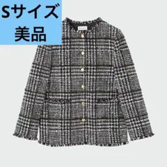 最終値下　PLST ツイードノーカラージャケット　レディースS 試着のみ PLST(プラステ)公式 | ツイードノーカラージャケット