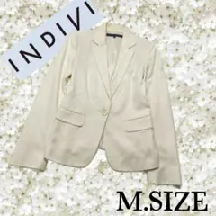 q44〚INDIVI インディビ〛 テーラードジャケット アイボリー Mサイズのサムネイル