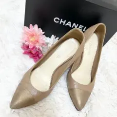 【良品】CHANEL シャネル パンプス ココマーク ハイヒール 36ハーフ