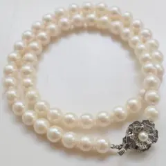 本真珠✨アコヤパールネックレス 7mm SILVER刻印 クラスプ付き　照り◎