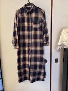チェック柄シャツワンピース（長袖）