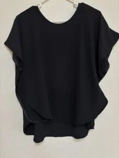 Sov. ソブ　フリルスリーブブラウス　トップス　黒のサムネイル