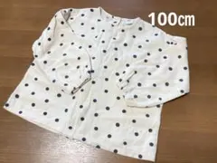 女の子　水玉ドット模様 長袖カットソー