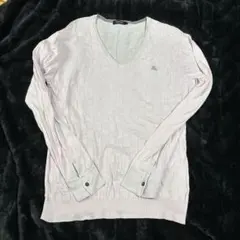 BURBERRY BLACK LABEL 薄いピンク Vネックニット
