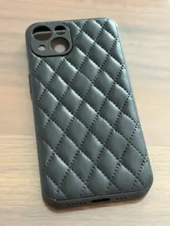 ブラック キルティング iPhoneケース