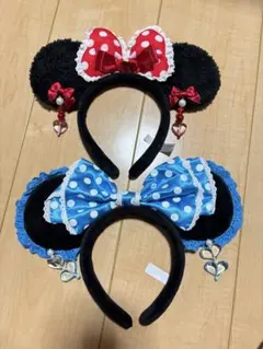 ディズニー　廃盤！　ミニー　イヤリング　リボン　カチューシャ　2個セット