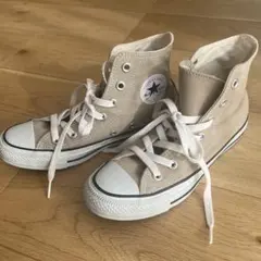 【美品】 コンバース オールスター スニーカー ハイカット ベージュ 23cm